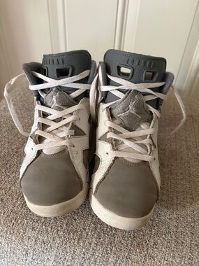 Jordan Kids Gray and White High-Top Sneakers